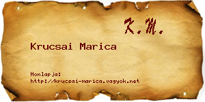 Krucsai Marica névjegykártya